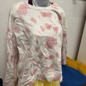 Pink and white tie dye sweatshirt